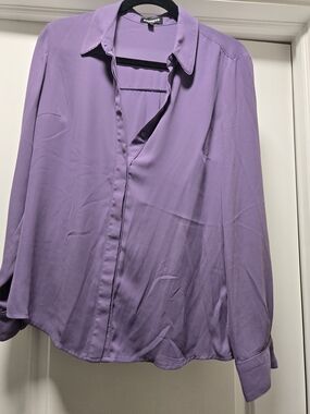 Express Lilac Button-Down Shirt